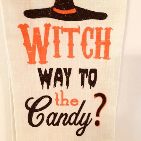Halloween Witch Way To Candy Kitchen Towel Legs - Picture 4 of 5